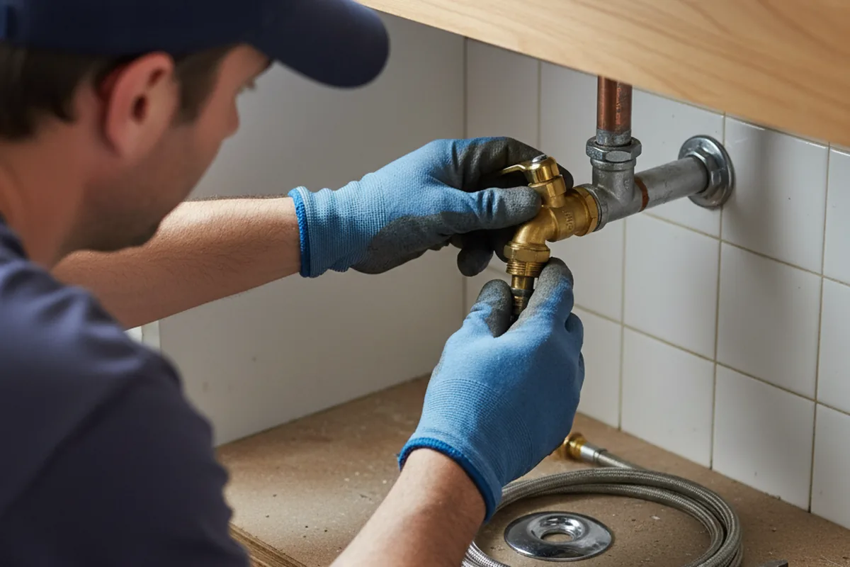 Shutoff valve and fitting work during Emergency Plumbing in Tulare